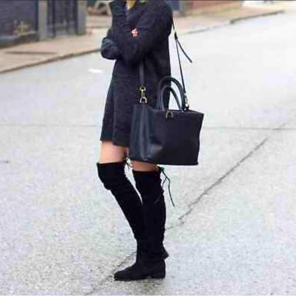 Kaitlyn Pan Boots Over The Knee Paige Vegan Suede Flat Heel Slim Size 6